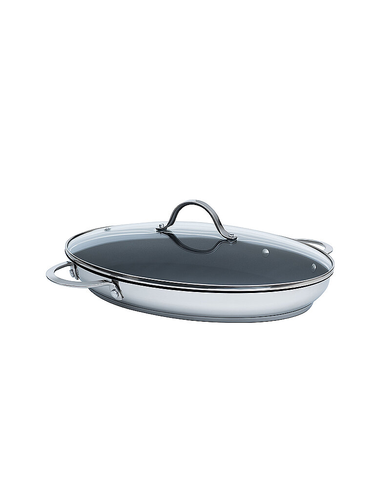 KELOMAT Perfekt Fischpfanne Induktion 38/26 mit Deckel silber