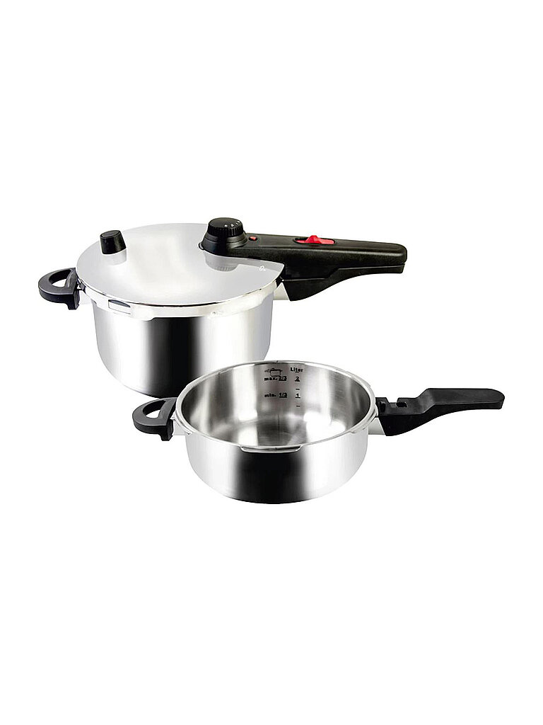 KELOMAT Juego de olla a presión 22cm 4,5+3,0L plata