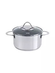 KELOMAT | Fleischtopf 20cm / 3,3l Perfekt Edelstahl Antihaft | silber