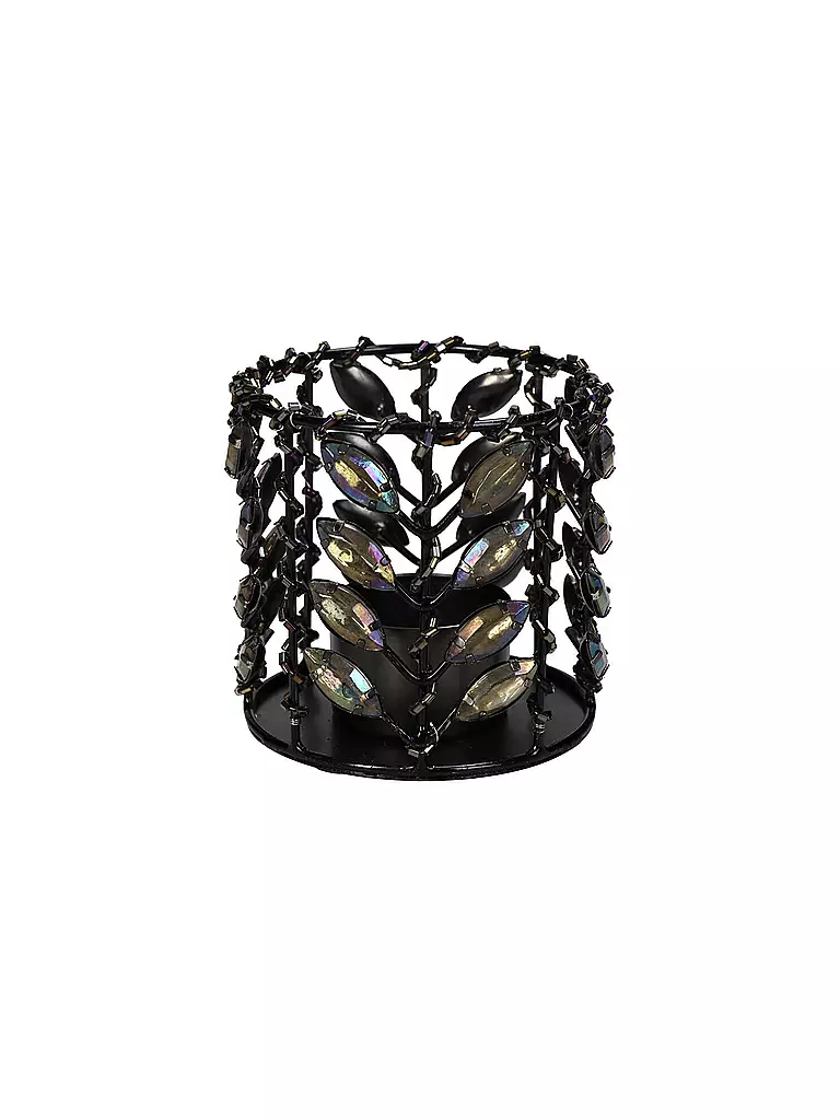 KERSTEN | Kerzenhalter BEADS 8x8cm Black | schwarz