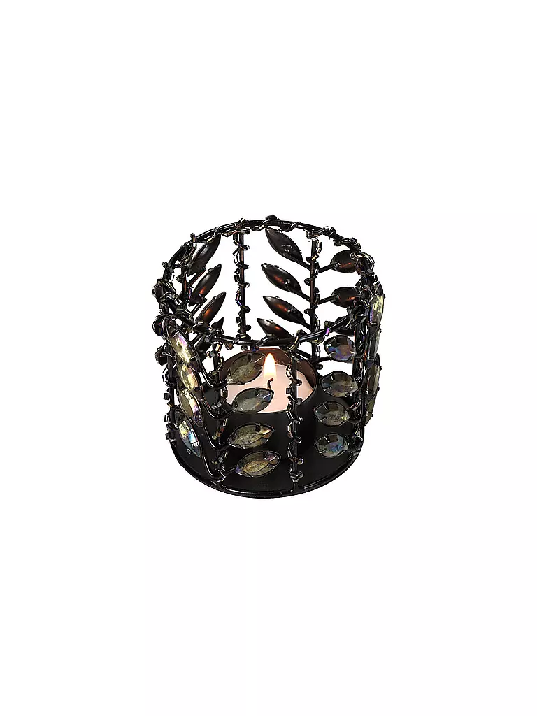 KERSTEN | Kerzenhalter BEADS 8x8cm Black | schwarz