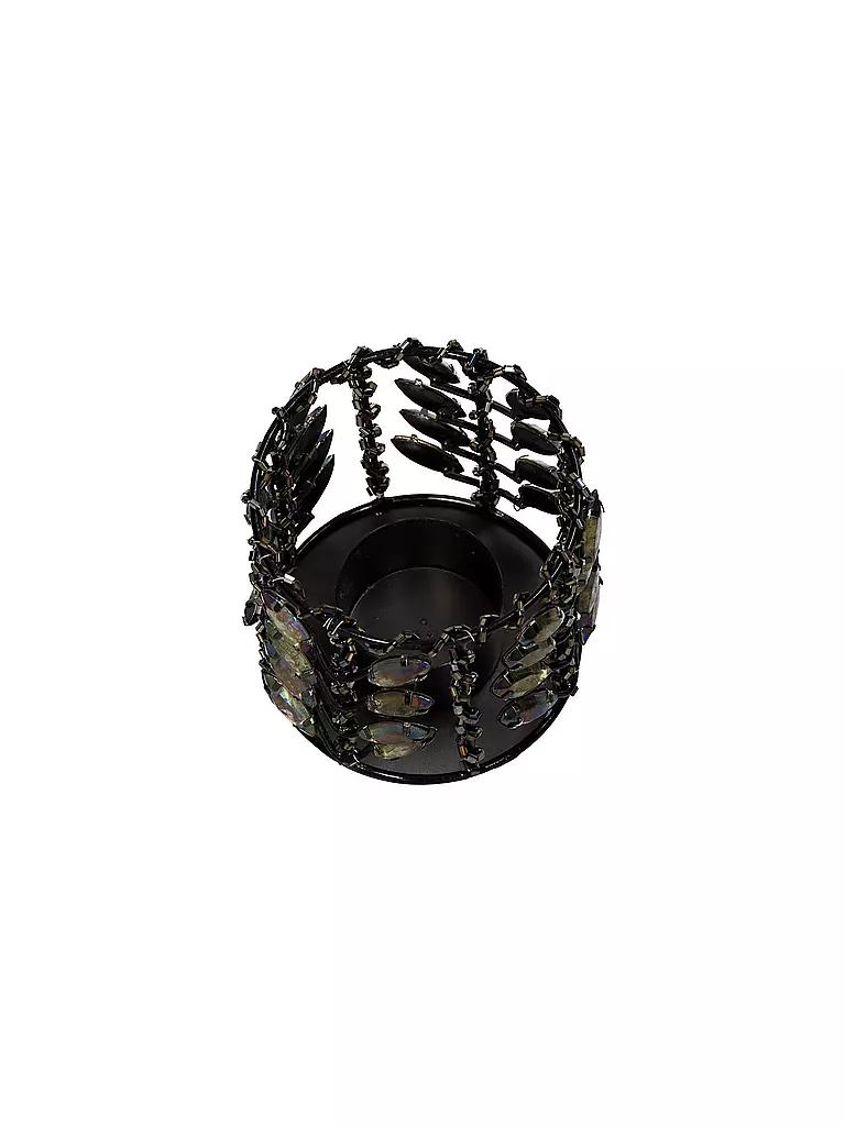 KERSTEN | Kerzenhalter BEADS 8x8cm Black | schwarz