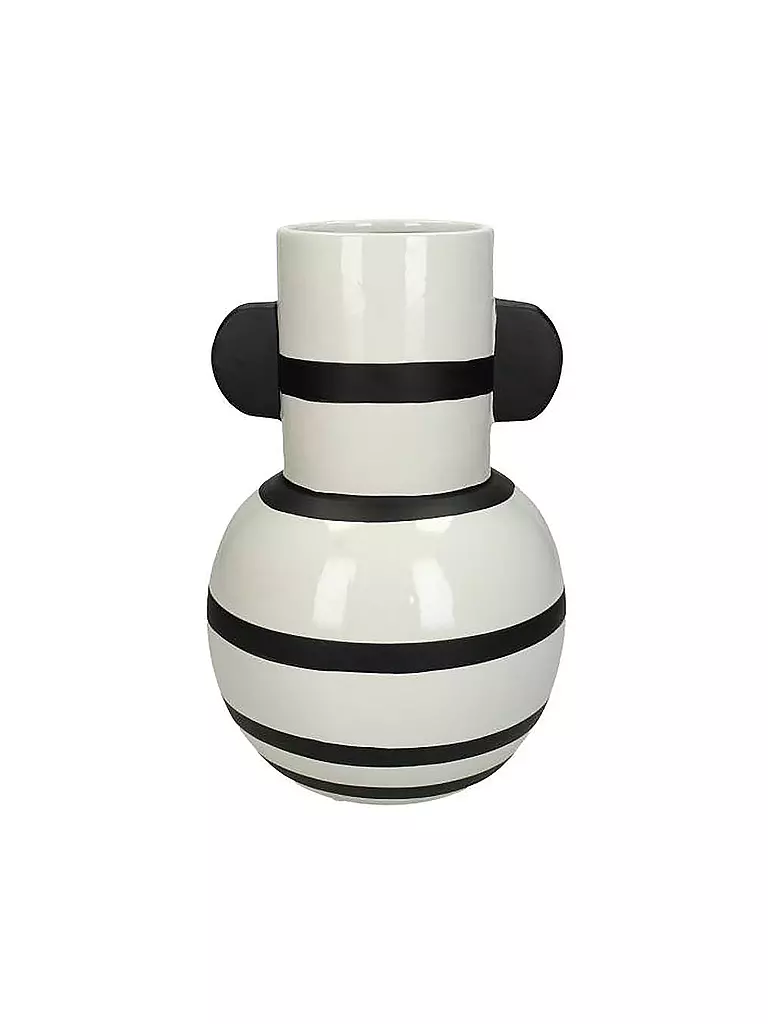 KERSTEN | Vase "Stripes Fine Earthenware" 26cm | weiß