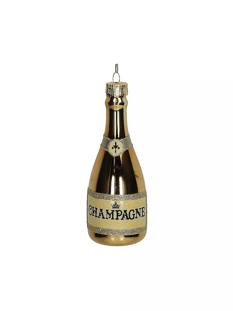 KERSTEN | Weihnachtsschmuck  Champagne Flasche 15cm | gold