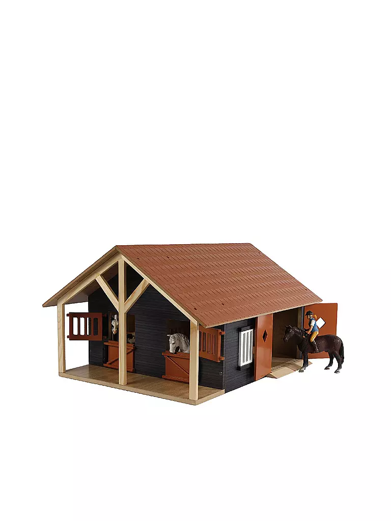 KIDS GLOBE | Bauernhof Pferdestall mit 2 Boxen und 1 Werkstatt | bunt
