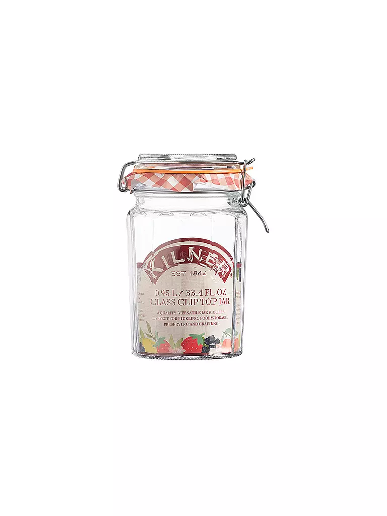 KILNER | Drahtbügelglas Kilner facettiert 950ml | transparent