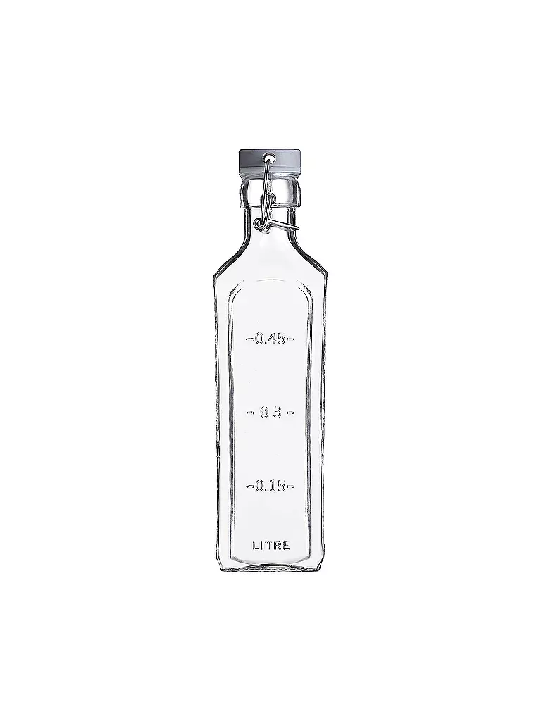 KILNER | Glasflasche mit Bügelverschluss 600ml eckig Glas | transparent