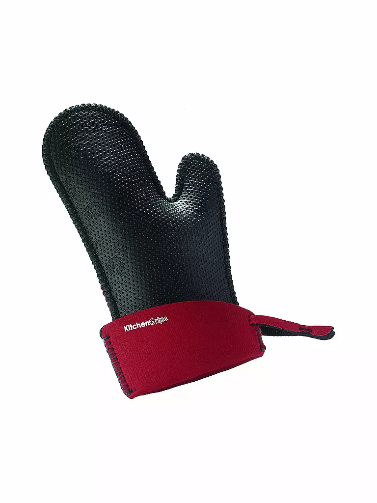 KITCHENGRIPS | Kochhandschuh Schmal Schwarz/Rot | schwarz