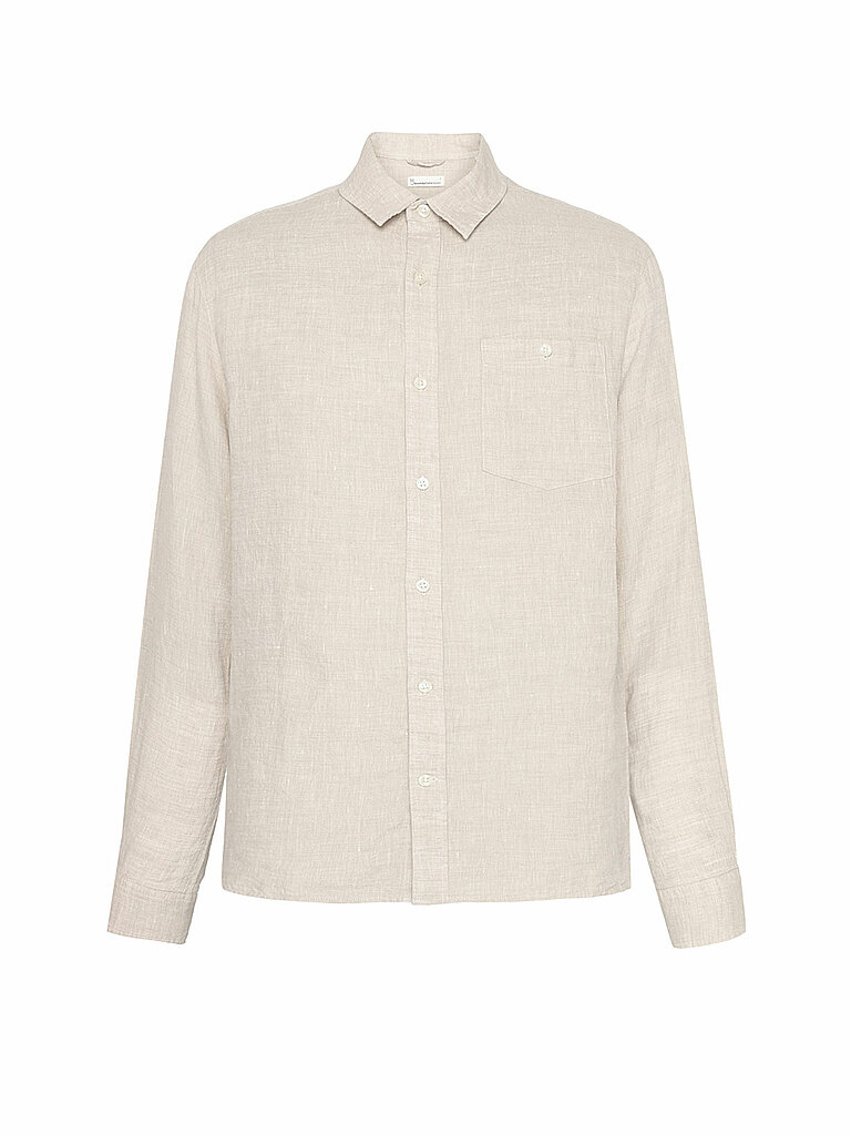KNOWLEDGE COTTON APPAREL Leinenhemd beige | XL
