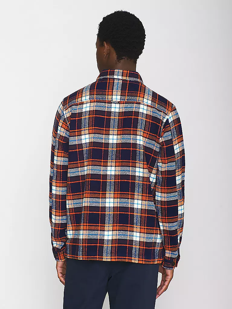 KNOWLEDGE COTTON APPAREL | Flanell Overshirt Regular Fit | orange