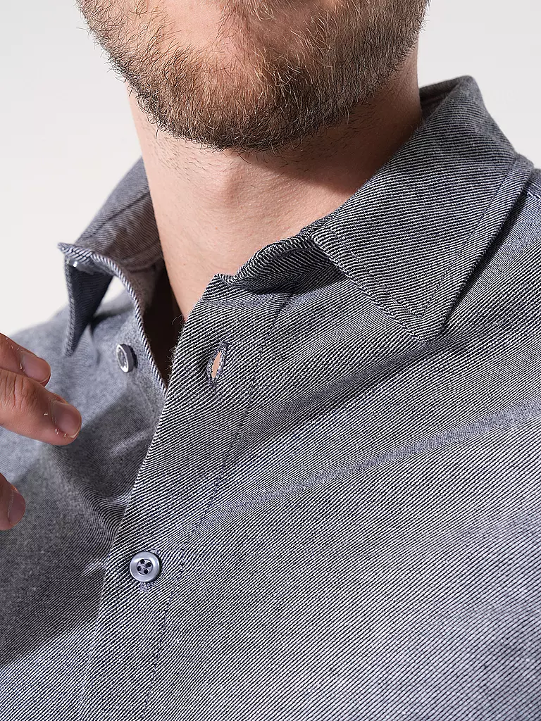 KNOWLEDGE COTTON APPAREL | Flanellhemd Slim Fit | hellgrau