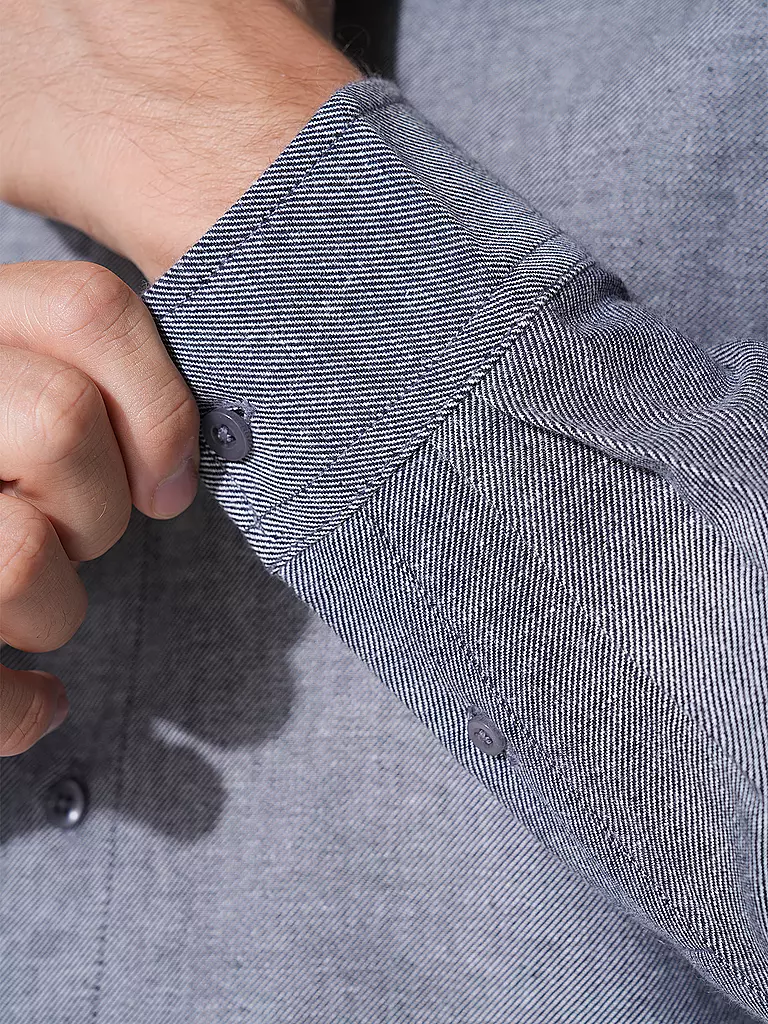 KNOWLEDGE COTTON APPAREL | Flanellhemd Slim Fit | hellgrau
