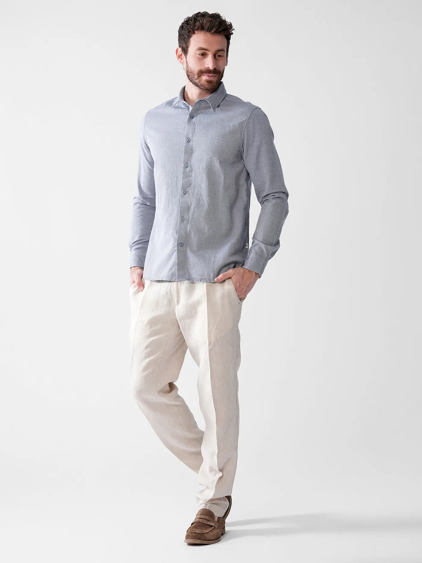 KNOWLEDGE COTTON APPAREL | Hemd Regular Fit  | blau