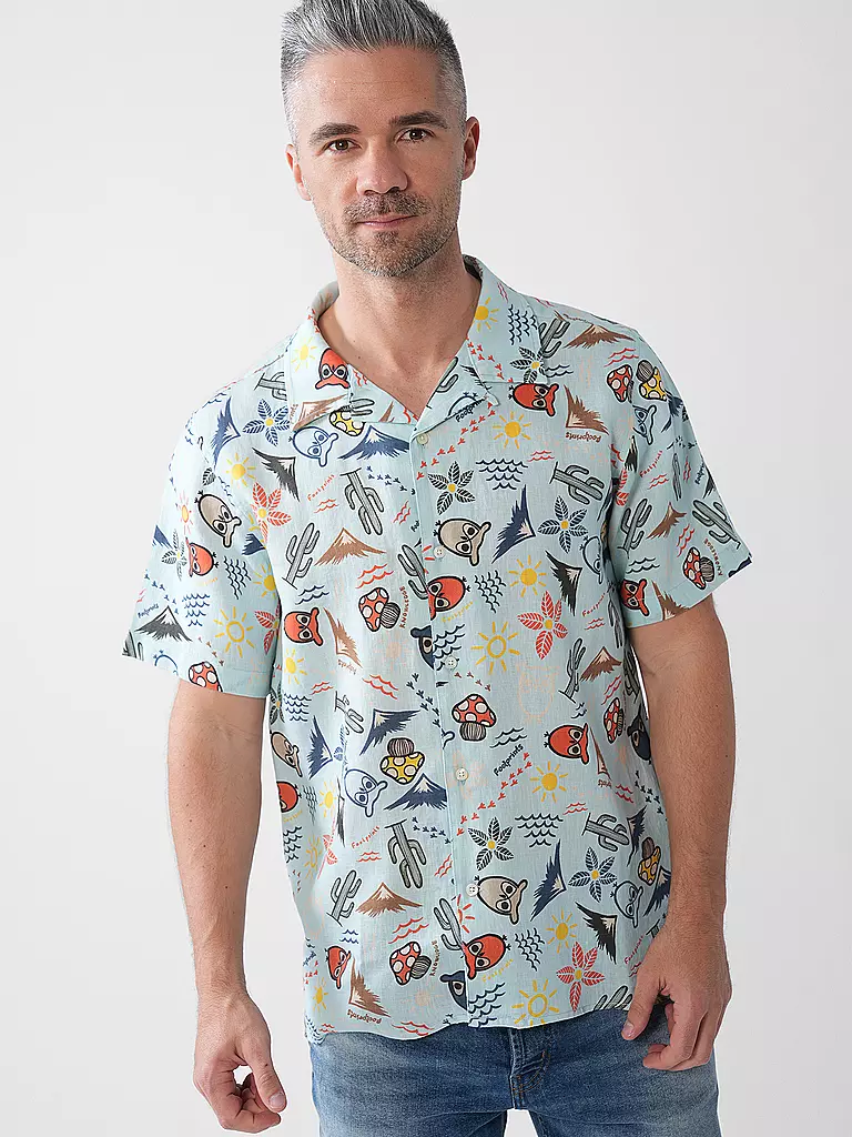KNOWLEDGE COTTON APPAREL | Hemd Regular Fit  | türkis