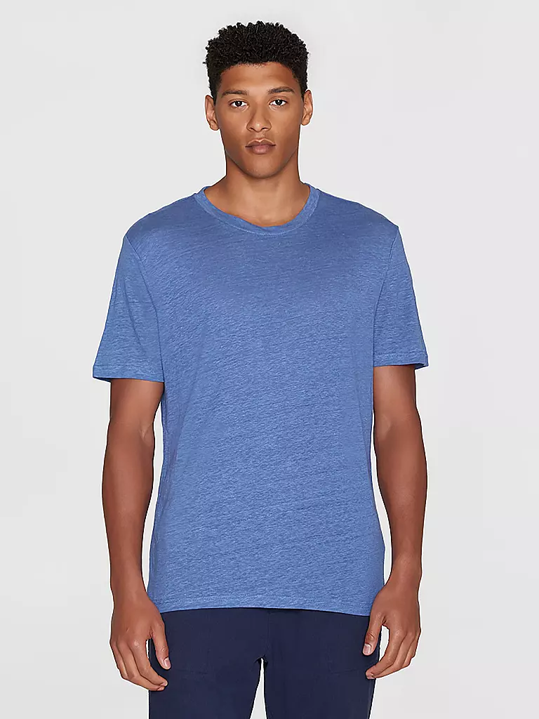 KNOWLEDGE COTTON APPAREL | Leinen T-Shirt | blau