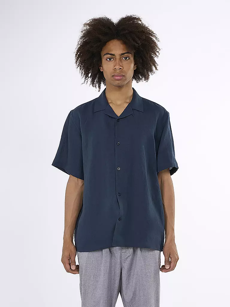 KNOWLEDGE COTTON APPAREL | Leinenhemd Regular Fit  | blau