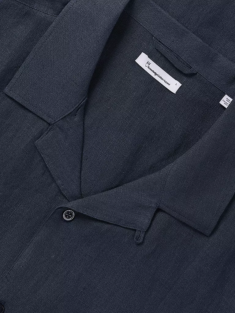 KNOWLEDGE COTTON APPAREL | Leinenhemd Regular Fit  | blau
