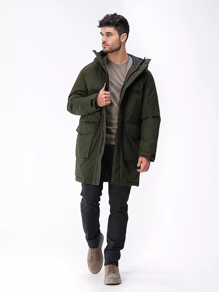KNOWLEDGE COTTON APPAREL | Parka APEX CANVAS | dunkelgrün