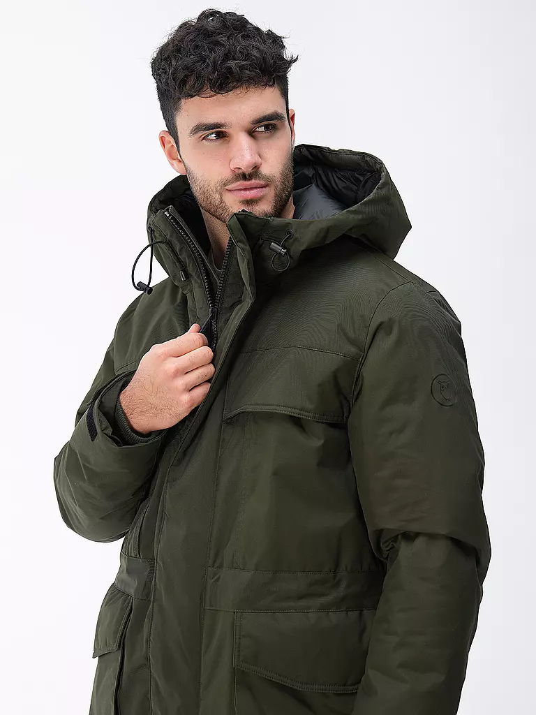 KNOWLEDGE COTTON APPAREL | Parka APEX CANVAS | dunkelgrün