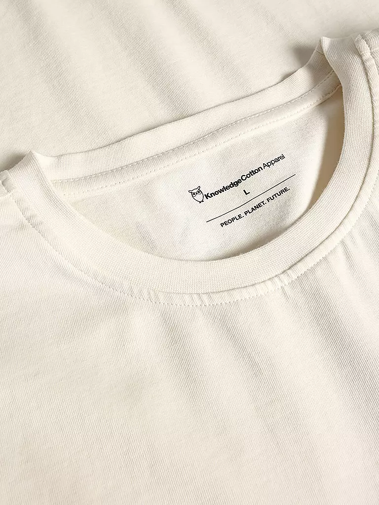 KNOWLEDGE COTTON APPAREL | T-Shirt  | creme
