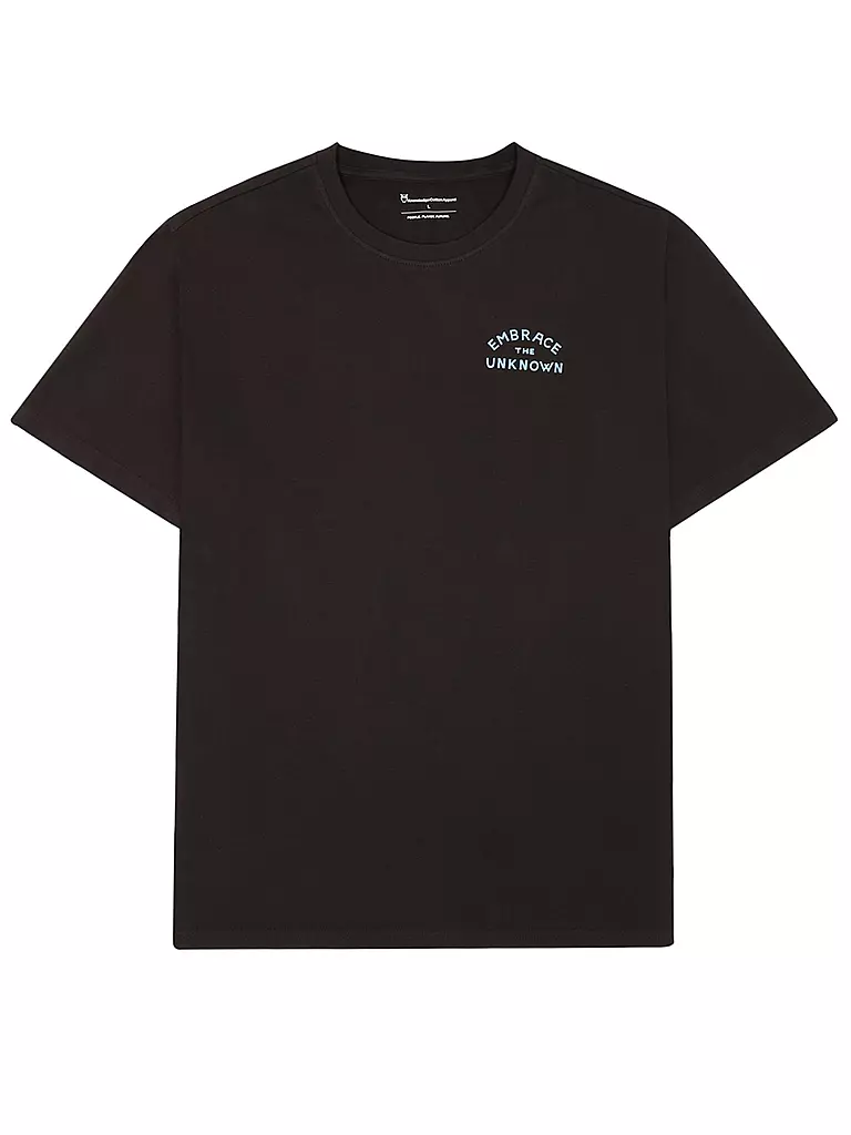 KNOWLEDGE COTTON APPAREL | T-Shirt BACKPRINT CAMP LIFE | braun