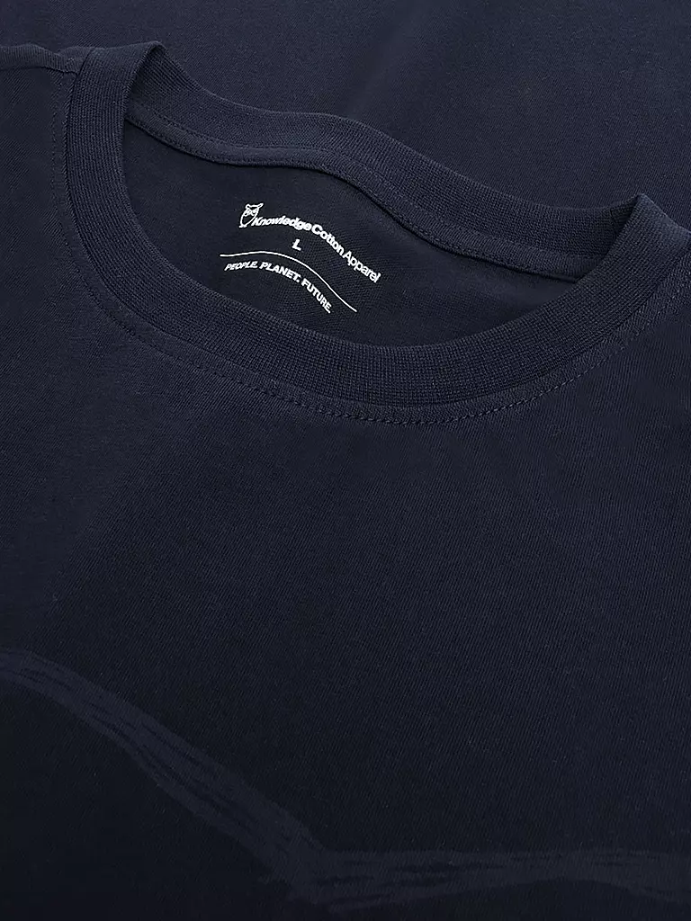 KNOWLEDGE COTTON APPAREL | T-Shirt BIG OWL | blau