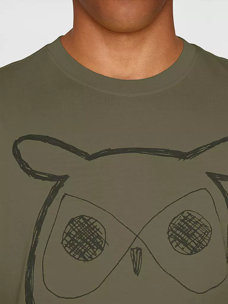 KNOWLEDGE COTTON APPAREL | T-Shirt BIG OWL | blau