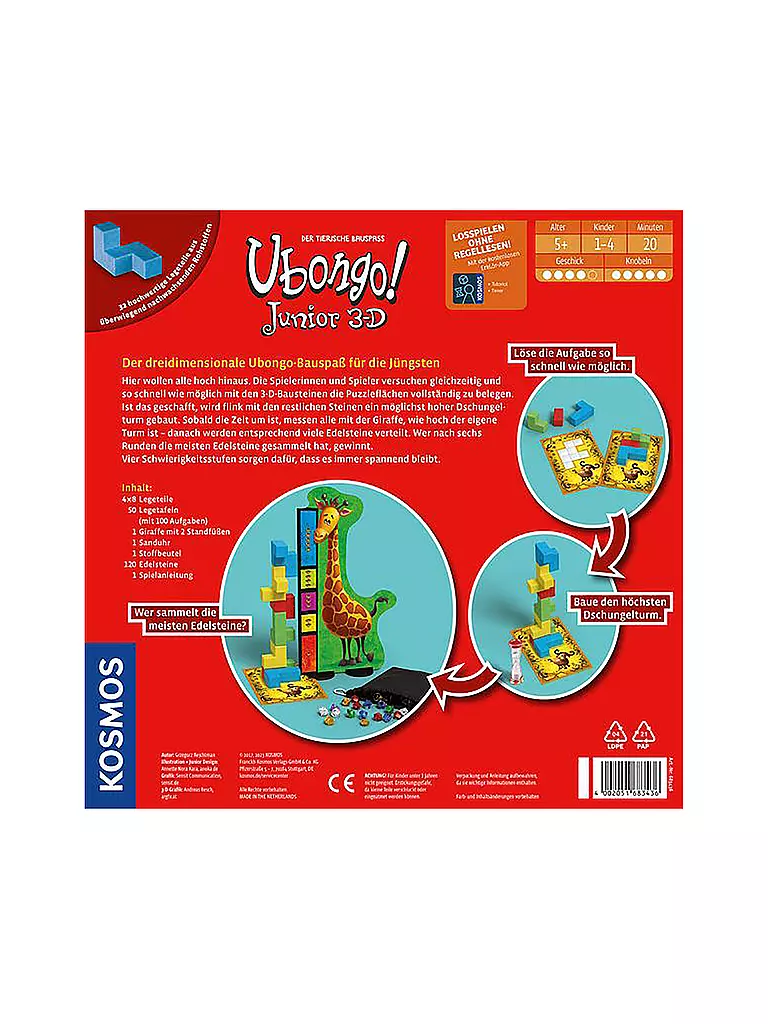 KOSMOS | Familienspiel - Ubongo Junior 3D  | keine Farbe