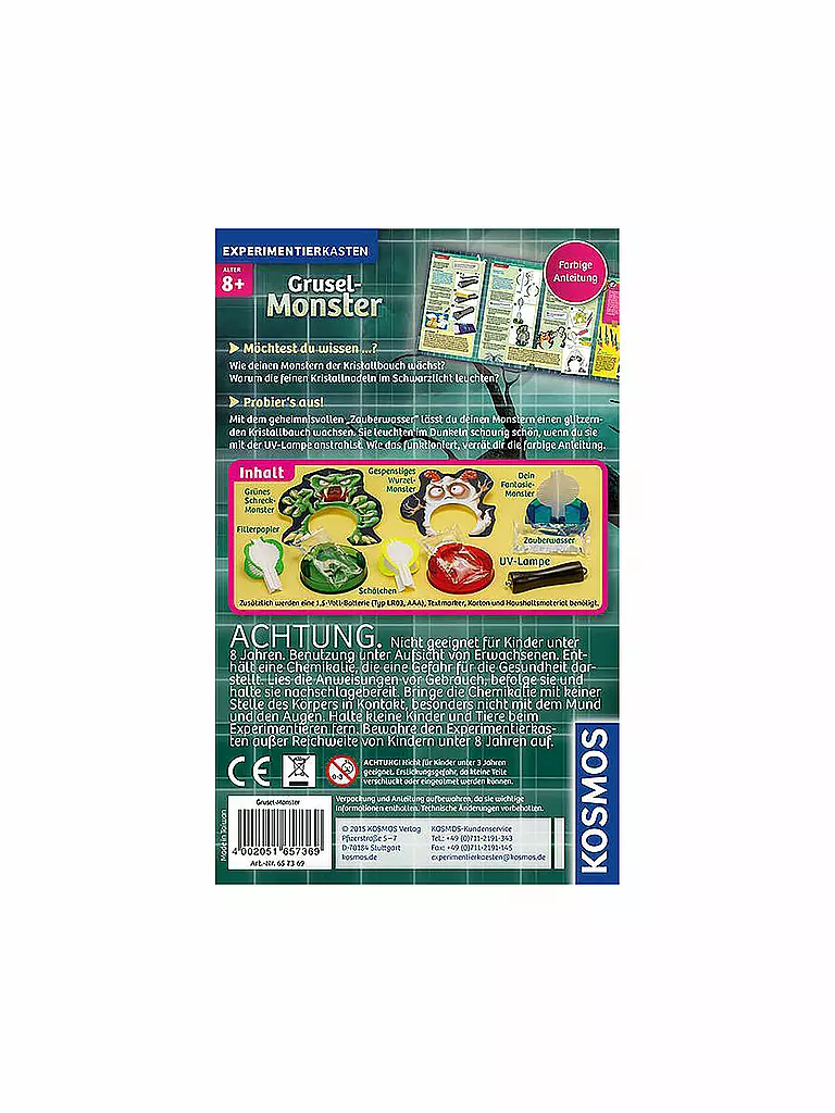 KOSMOS | Grusel-Monster - Leuchtende Kristallmonster selbst züchten | keine Farbe
