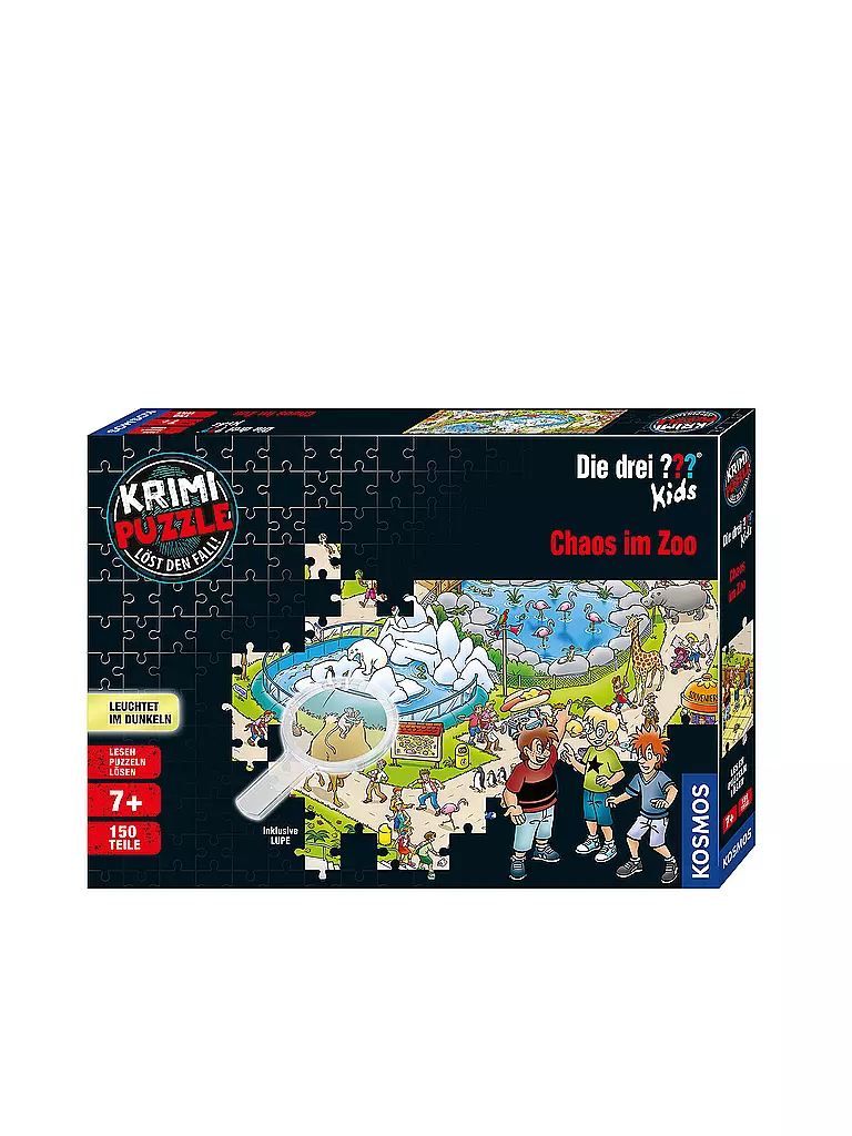 KOSMOS | Krimi Puzzle - Die drei Fragezeichen Kids - Chaos im Zoo (150 Teile) | transparent