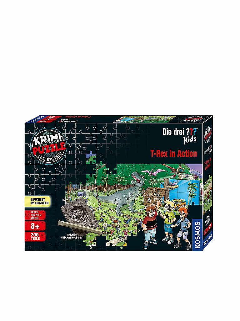 KOSMOS | Krimi-Puzzle - Die drei ??? Kids - T-Rex in Action 200 Teile | keine Farbe