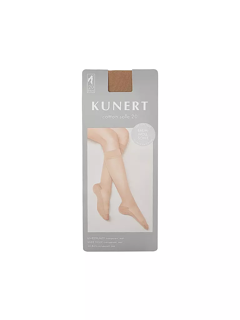 KUNERT | Kniestrümpfe COTTON SOLE 20 DEN  | hellbraun