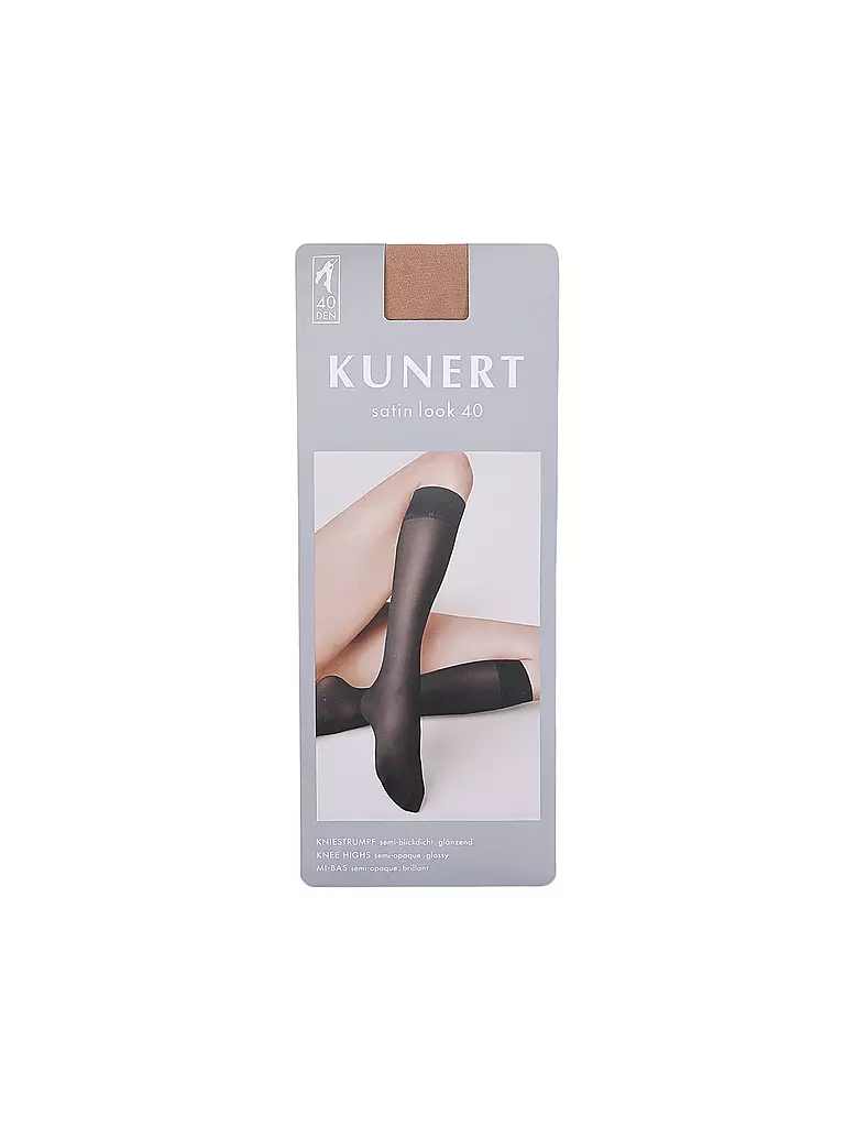 KUNERT | Kniestrümpfe Satin 40 den puder | beige