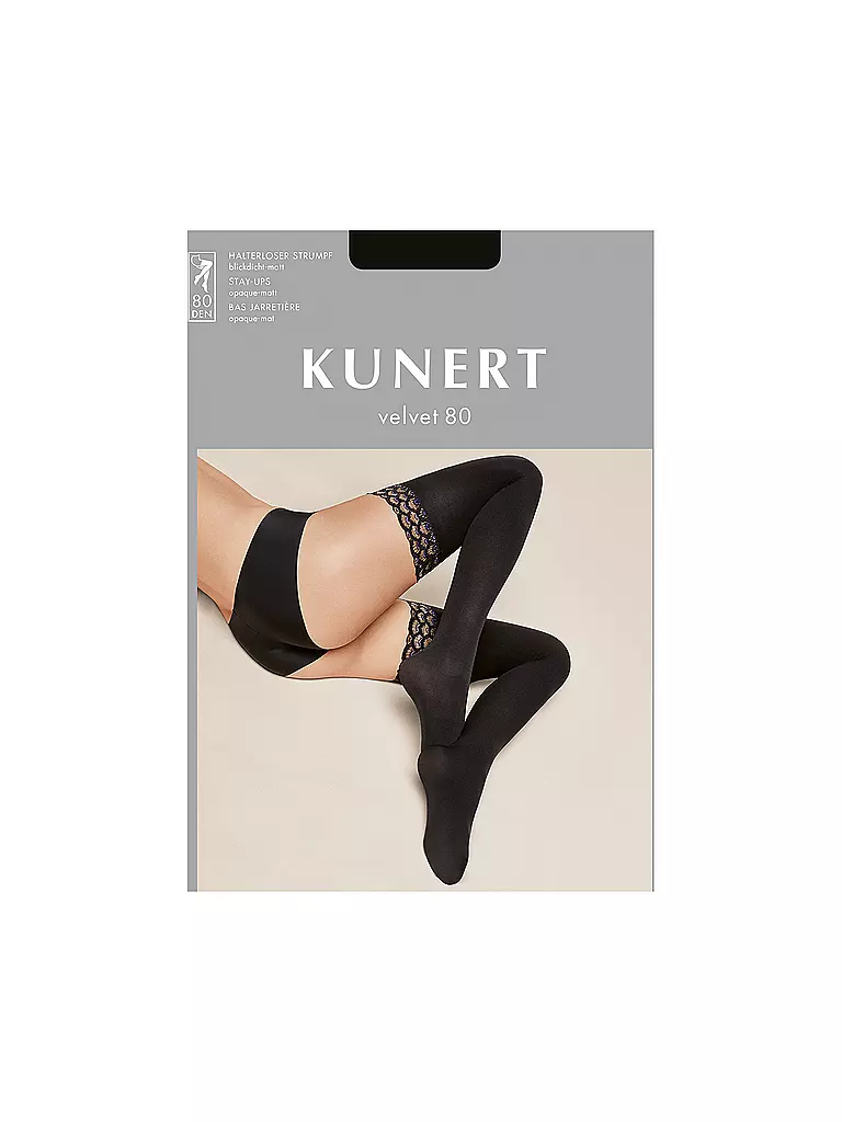 KUNERT | Overkneestrümpfe " Velvet 80 " Black | schwarz