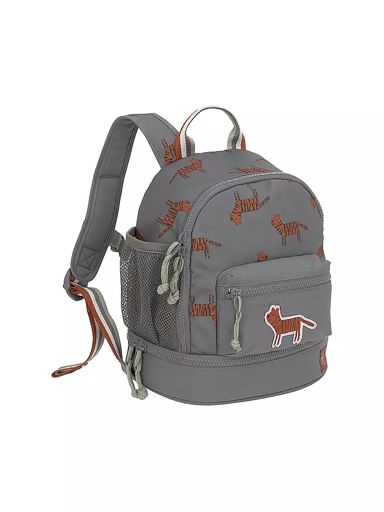 LÄSSIG | Kindergarten Rucksack Mini Safari Tiger | grau
