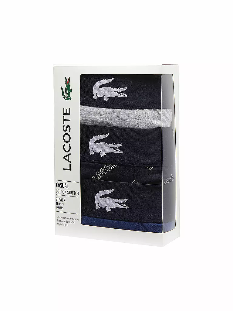 LACOSTE | Pants 3er Pkg blau grau gemustert  | bunt