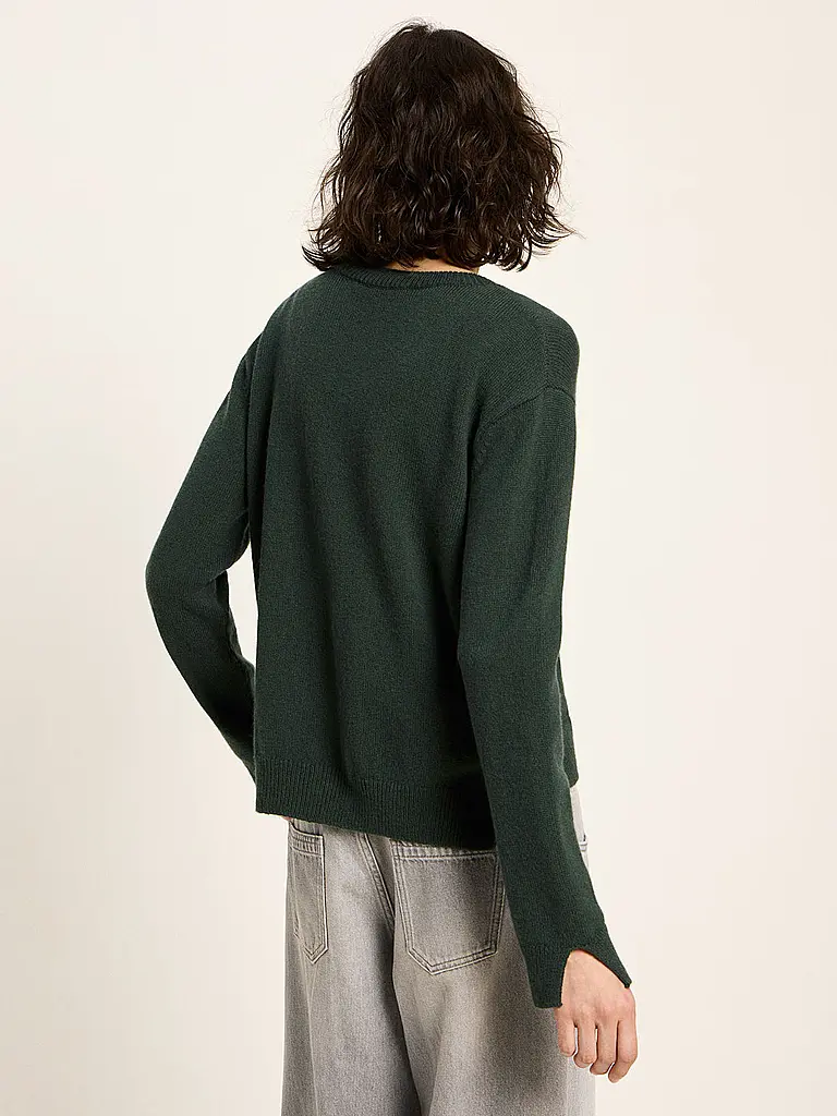 LANIUS | Strickjacke Boxy Fit | dunkelgrün