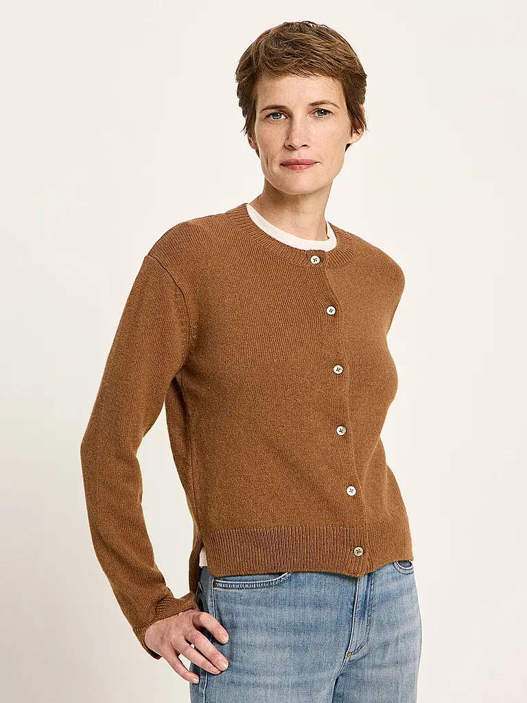 LANIUS | Strickjacke Boxy Fit | camel
