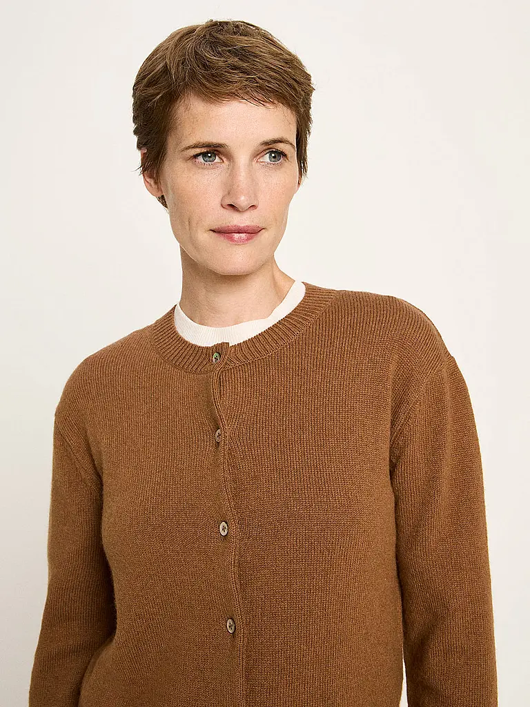 LANIUS | Strickjacke Boxy Fit | camel