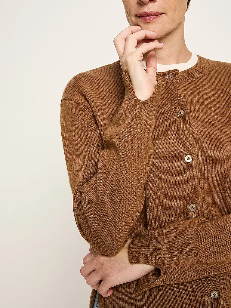 LANIUS | Strickjacke Boxy Fit | camel