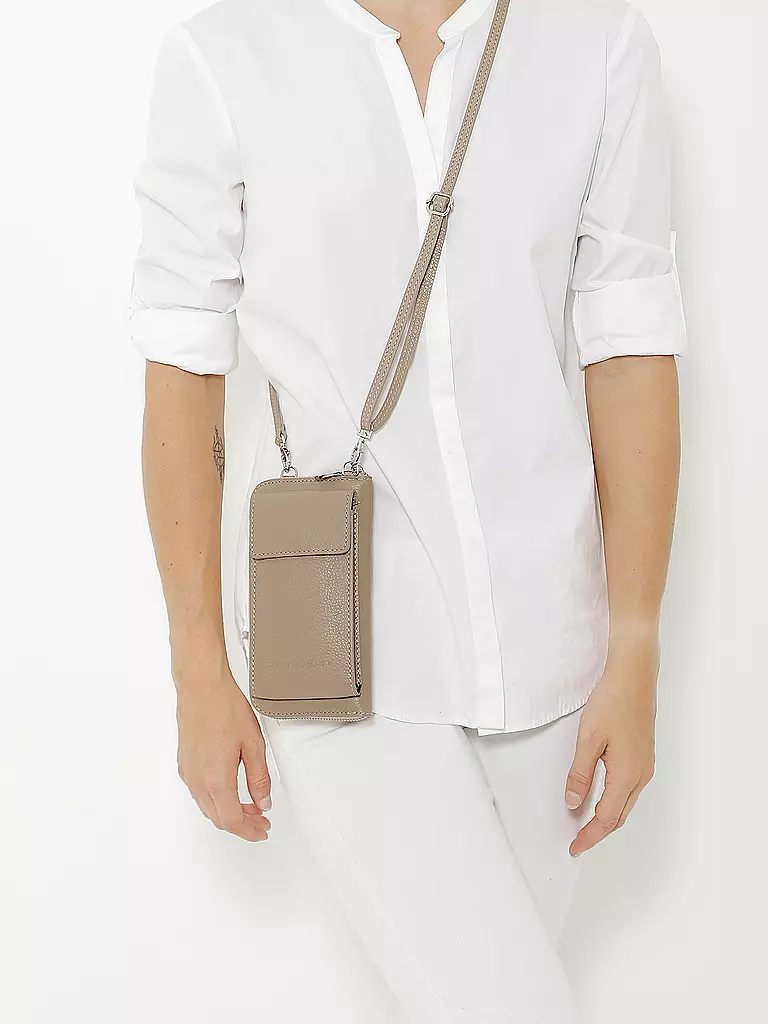 LARA LAUREN | Ledergeldbörse "City" | beige