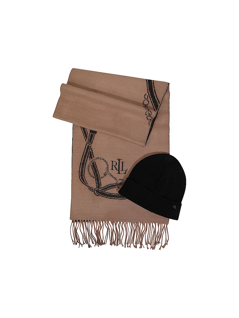LAUREN RALPH LAUREN Set 2-teilig Mütze und Schal camel