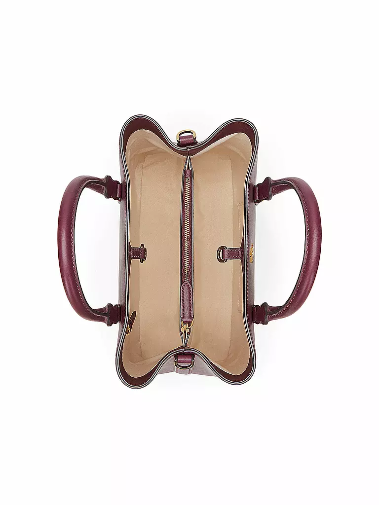 LAUREN RALPH LAUREN | Ledertasche - Henkeltasche MARCY 26 Small | dunkelrot