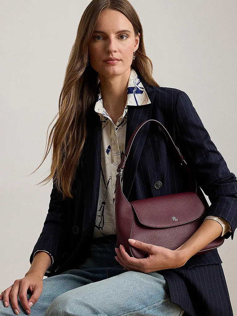 LAUREN RALPH LAUREN | Ledertasche - Schultertasche SCHYLAR Medium | dunkelrot