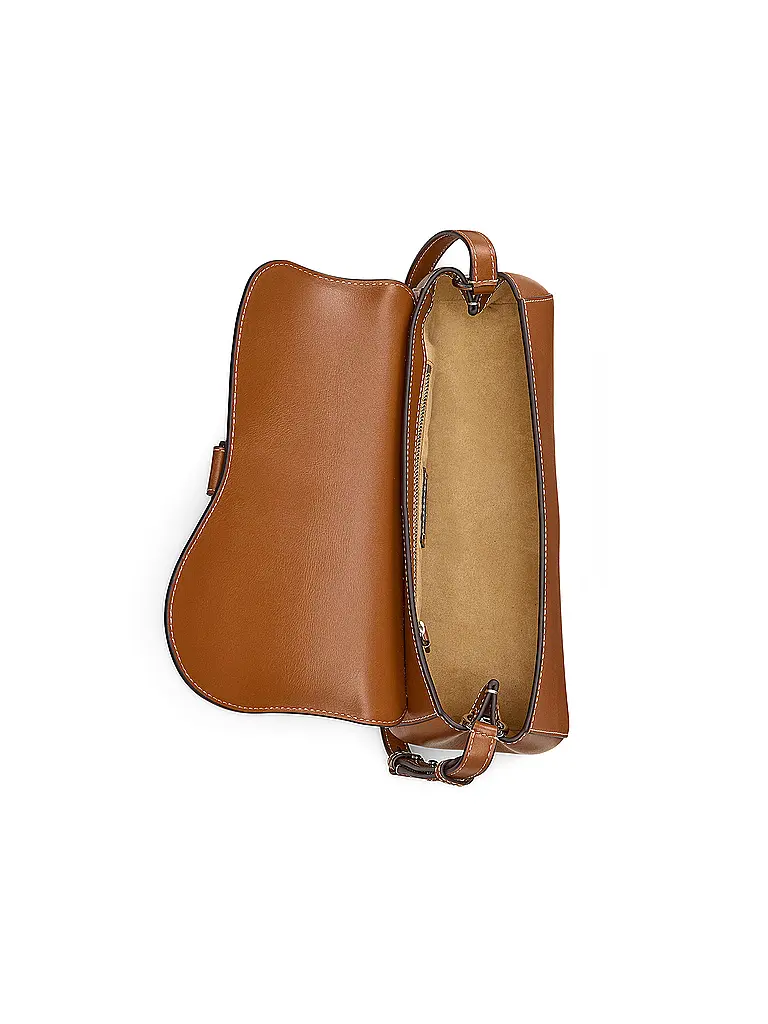 LAUREN RALPH LAUREN | Ledertasche - Schultertasche TASHA Medium | braun