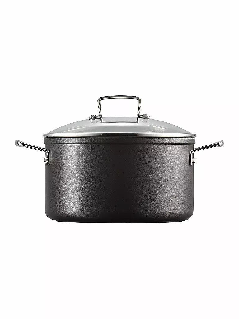 LE CREUSET | Aluminium-Antihaft Fleischtopf mit Deckel 24cm/6l Schwarz | schwarz