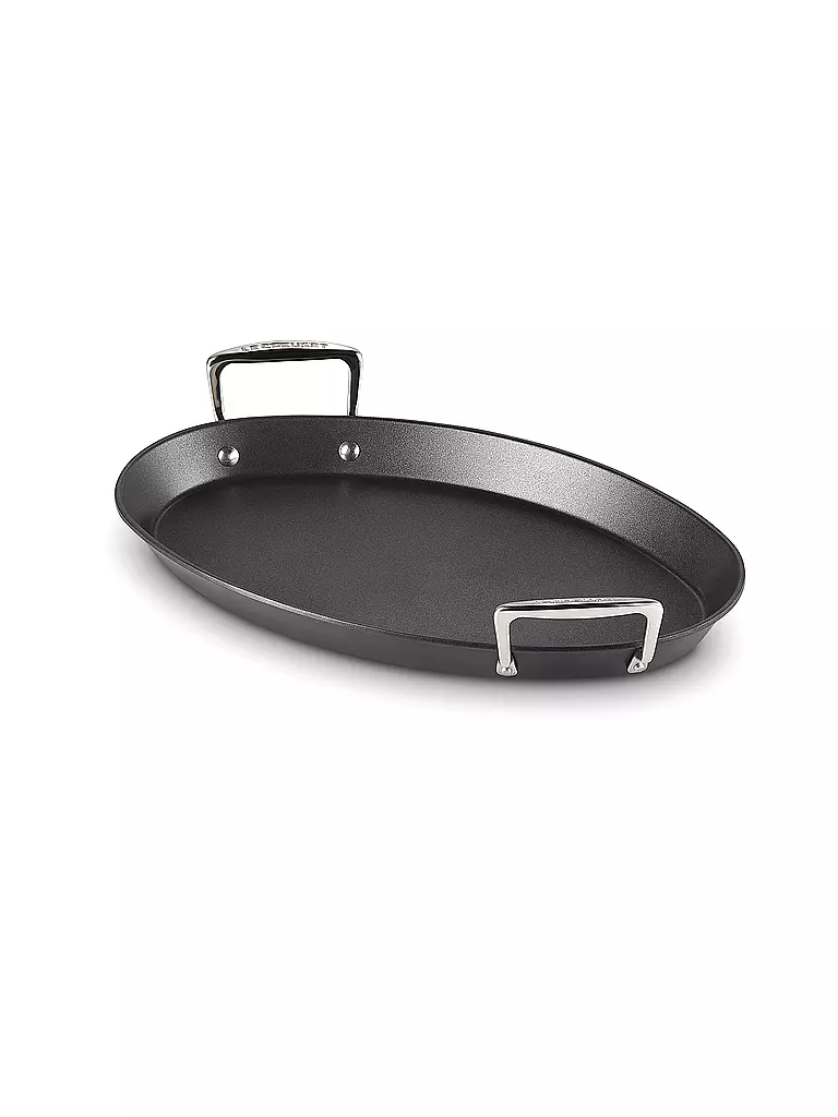 LE CREUSET | Aluminium-Antihaft ovale Pfanne 40cm Schwarz | schwarz