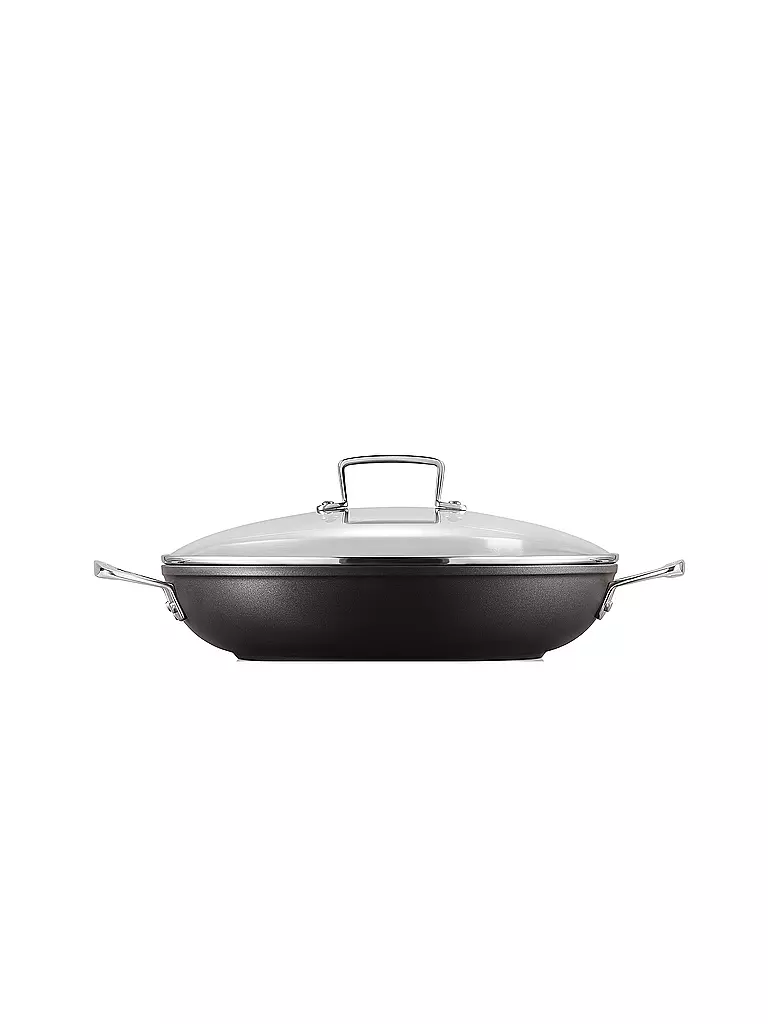 LE CREUSET | Aluminium-Antihaft Profipfanne mit Glasdeckel 30cm Schwarz | schwarz