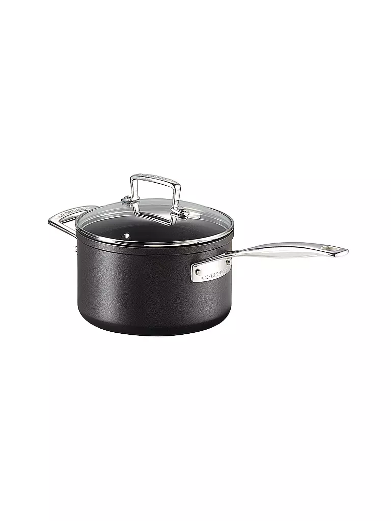 LE CREUSET | Aluminium-Antihaft Profitopf mit Deckel 18cm/2,8l Schwarz | schwarz