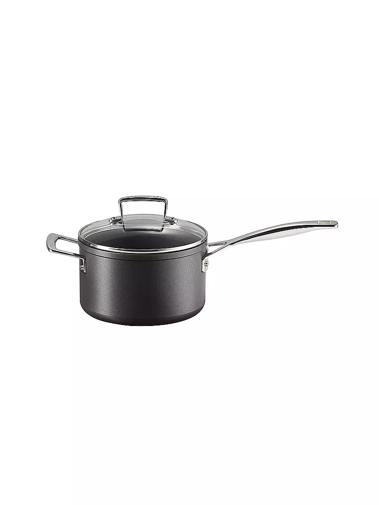 LE CREUSET | Aluminium-Antihaft Profitopf mit Deckel 18cm/2,8l Schwarz | schwarz